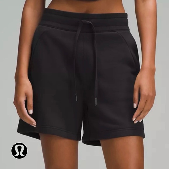lululemon athletica Pants - Lululemon Scuba High-Rise Short 5" - Black Size 4 Athletic Sweat Shorts W7CBOS